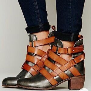Free People X SixtySeven Cortez strappy leather boots